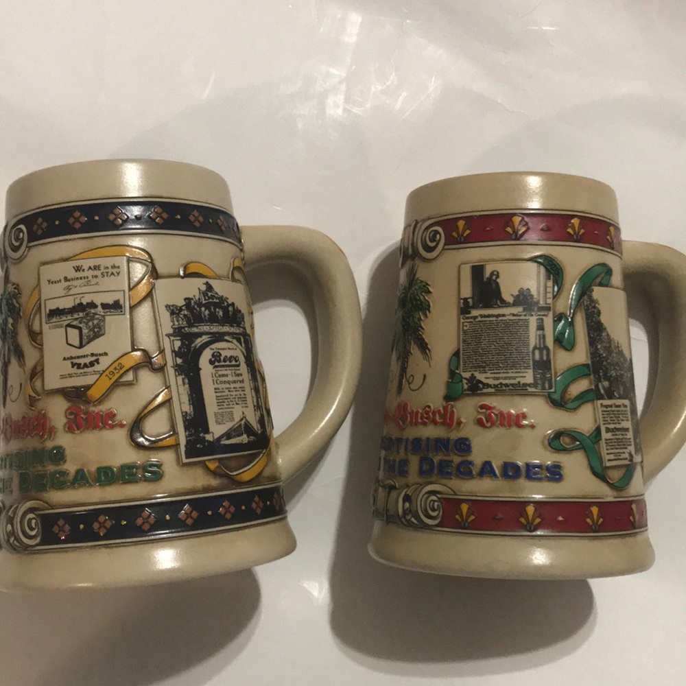 ANHEUSER-BUSCH MUG CUP BEER ADVERTISING DECADES